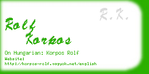 rolf korpos business card